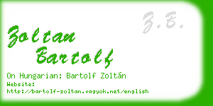 zoltan bartolf business card
